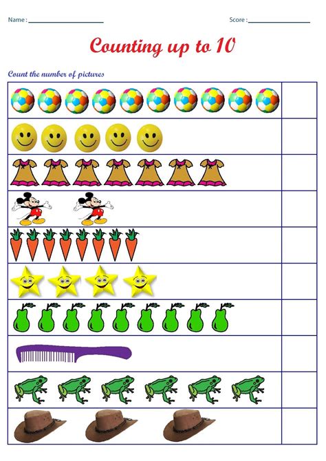 Online Counting Games For Kindergarten 1 20 Workheets Count And Write Pictures - Count And Write Pictures