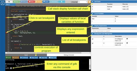 Online Gdb Debugger