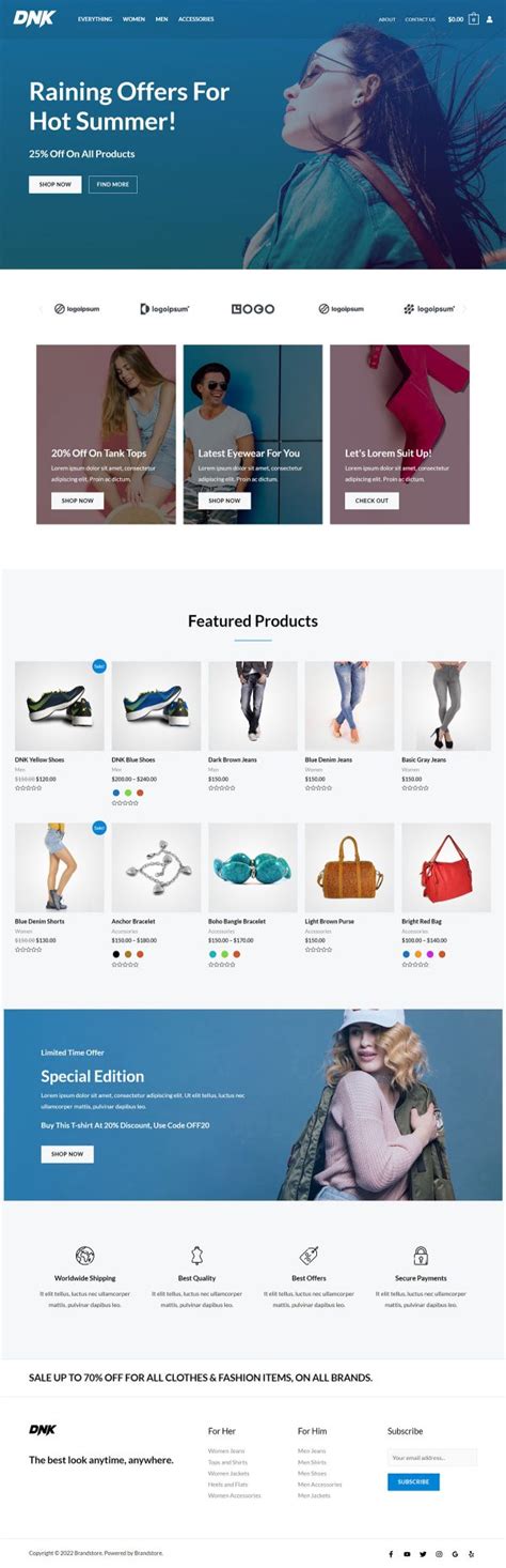 Online Store Website Templates