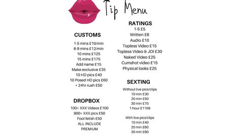 onlyfans menu pricing
