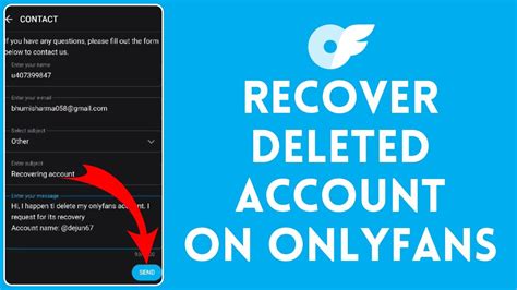 onlyfans recover deleted account