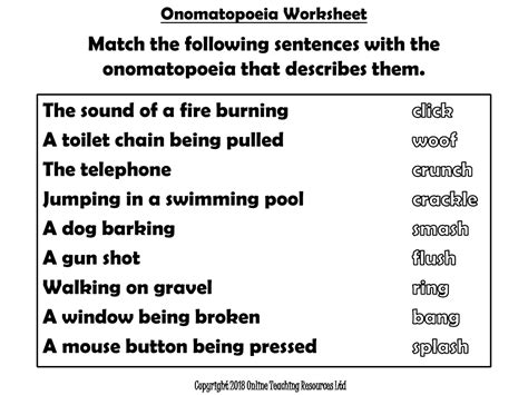 Onomatopoeia Examples Worksheets Onomatopoeia Worksheet 2nd Grade - Onomatopoeia Worksheet 2nd Grade