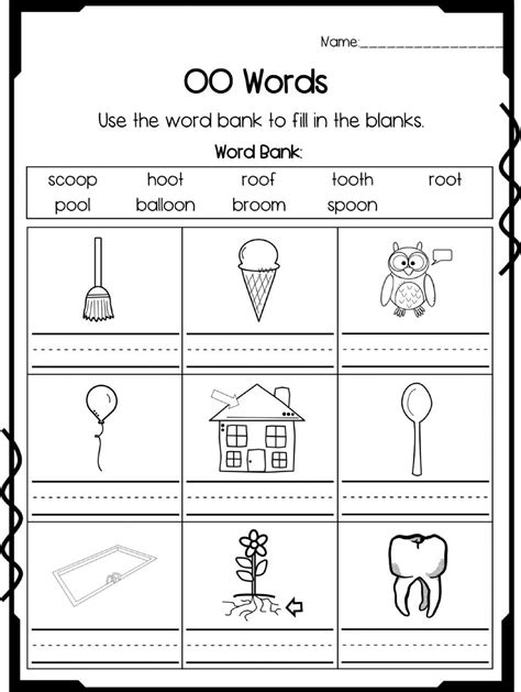 Oo Sound Worksheet   Words With Quot Oo Quot Sounds Worksheet Teach - Oo Sound Worksheet