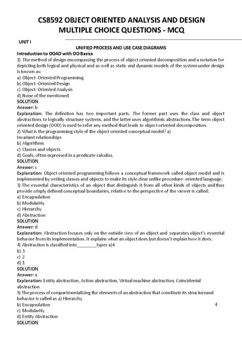 ooad multiple choice question with answer