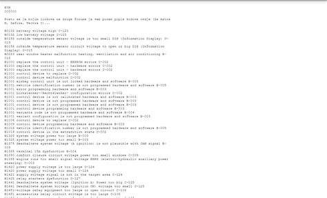 Opel Astra F Error Codes