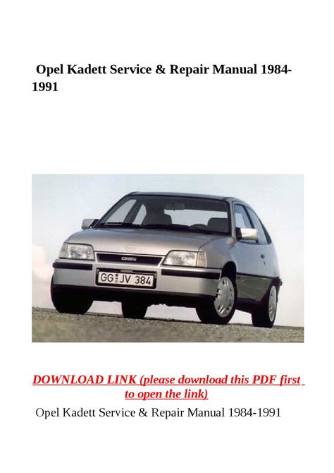 Download Opel Kadett 140 Service Manual 