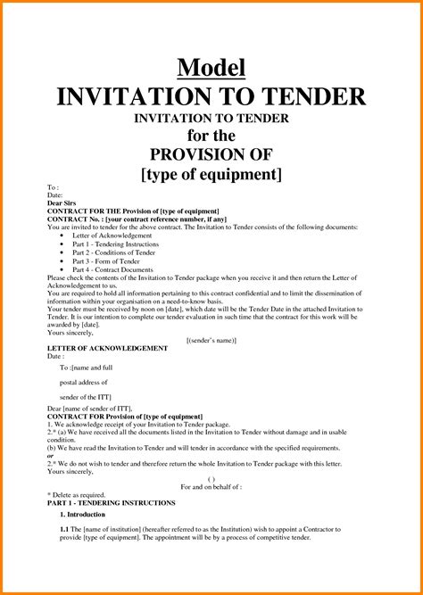 open invitation to tender
