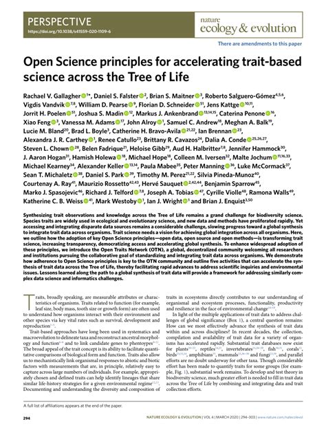 Open Science Principles For Accelerating Trait Based Science Science Trait - Science Trait