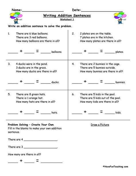 Open Sentences Worksheets Kiddy Math Open Sentences Worksheet - Open Sentences Worksheet