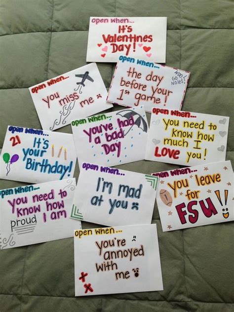 Open When Letter Ideas