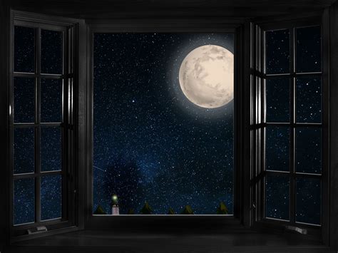 Open Window At Night Wallpaper