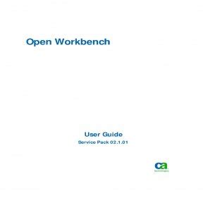 Read Online Open Workbench User Guide 
