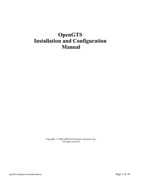 Read Online Opengts Installation And Configuration Manual 