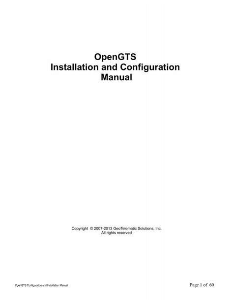 Read Online Opengts Installation And Configuration Manual 