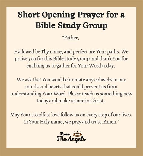 Opening Prayer For Bible Study