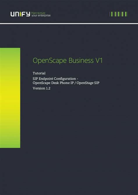 Read Online Openscape Business V1 Unify 