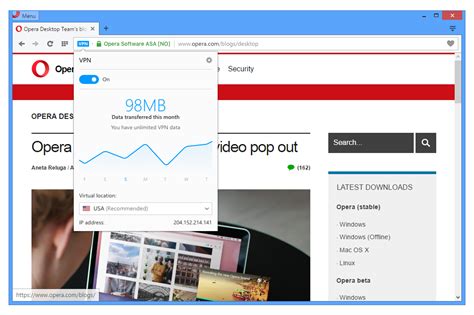 opera browser with free vpn for windows download