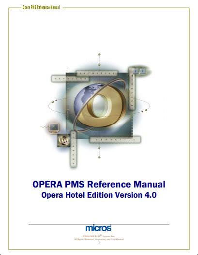 Opera Pms Reference Manual Hotel Edition Version