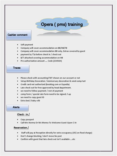Opera Pms Training Manual