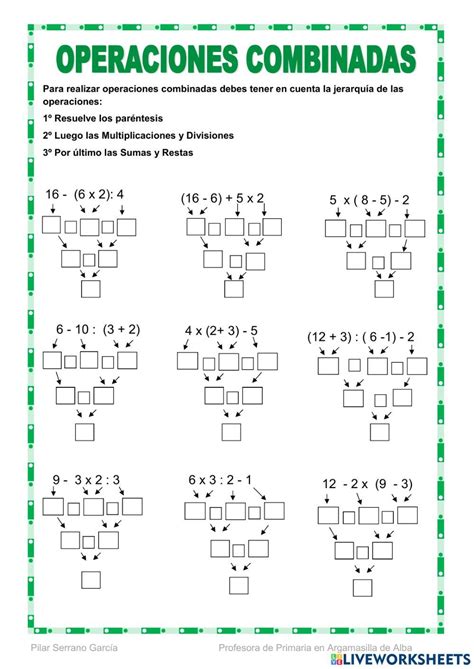 Operaciones Combinadas Ejercicios
