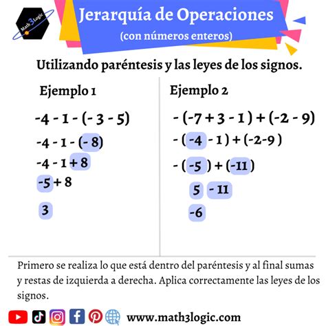 Operaciones Con Numeros Enteros