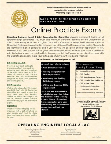 Operating Engineers Practice Test