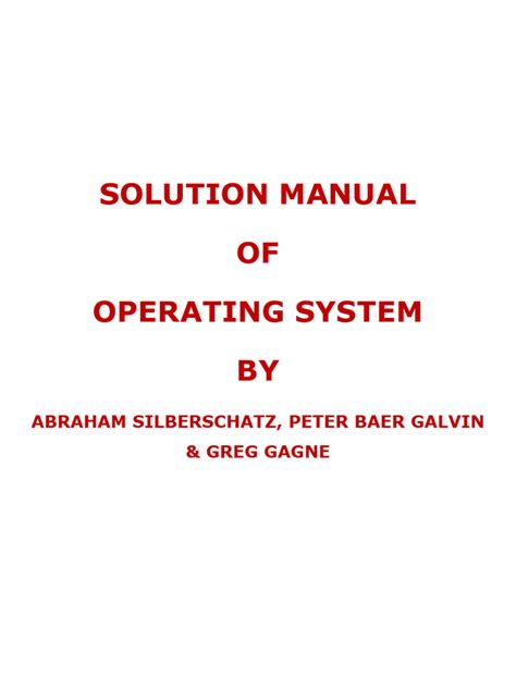 Operating System Concepts 9th Solution Manual