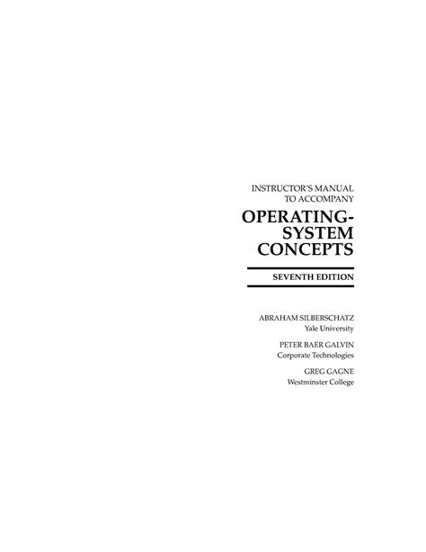 Operating System Concepts Solution Manual 8th