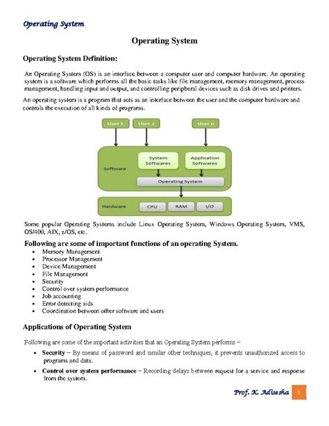 operating system notes bca students