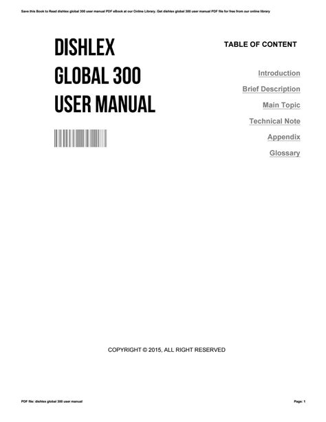 Full Download Operating Instructions Dishlex Global 300 