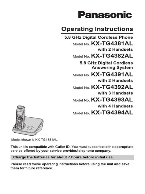 Read Operating Manual For Panasonic Cordless Phone File Type Pdf 