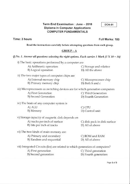 Full Download Operating System Model Question Paper Dca Course 