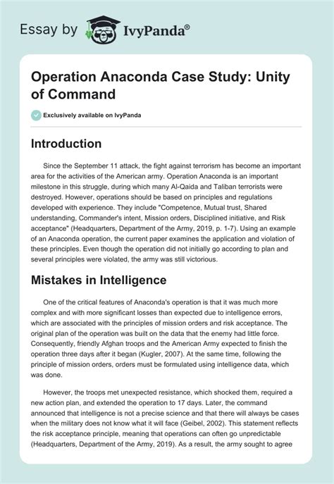 operation anaconda case study