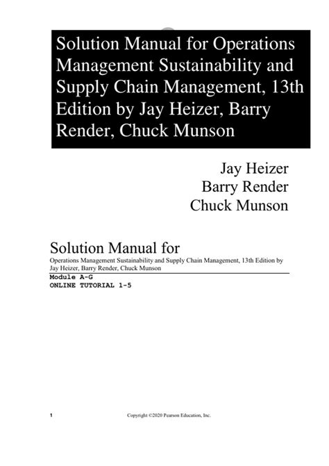Operation Management Heizer Solution 13