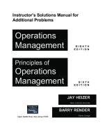 Operation Management Heizer Solution For Chapter4
