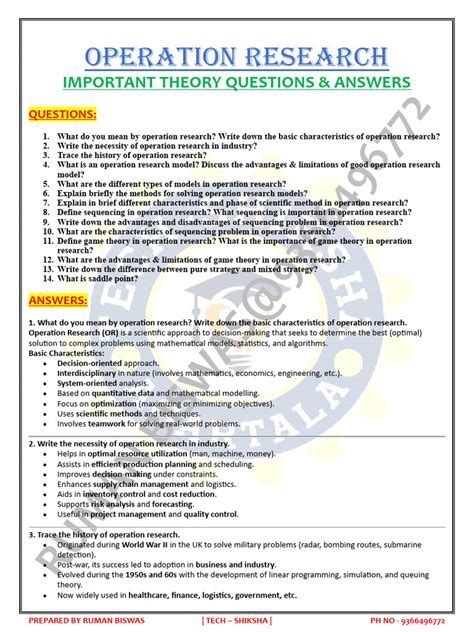 Operation Research Eee With Answer