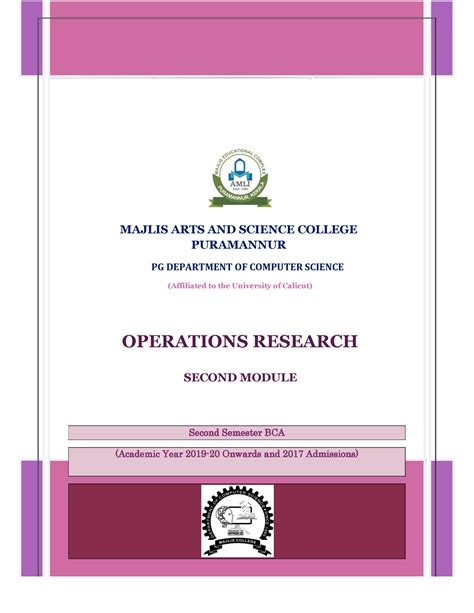 operation research for bca
