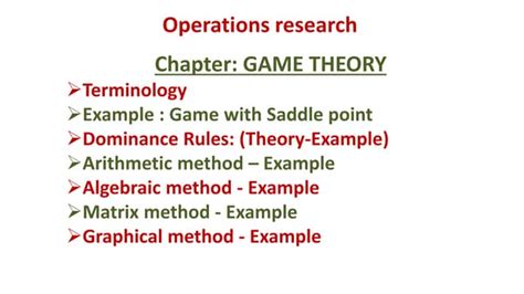operation research game theory solved example