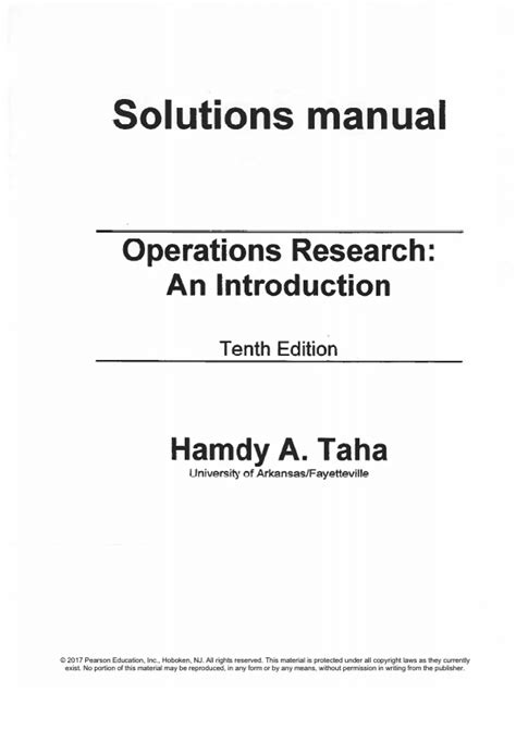 Operation Research Hamdy Taha Solution Manual Pdf Download