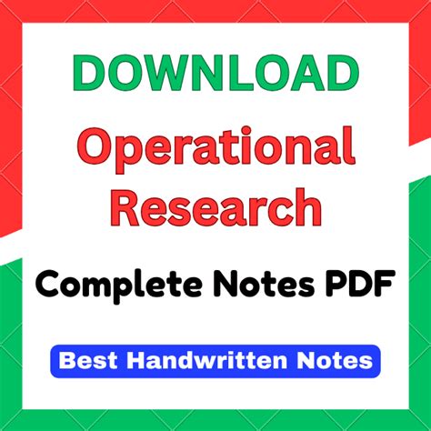 Operation Research Notes For Bca