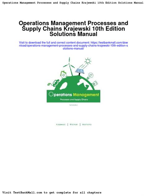 Read Operation Management Krajewski Solution Manual 10Th Edition 