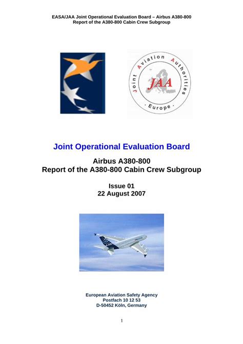 Operational Evaluation Board Report Easa European