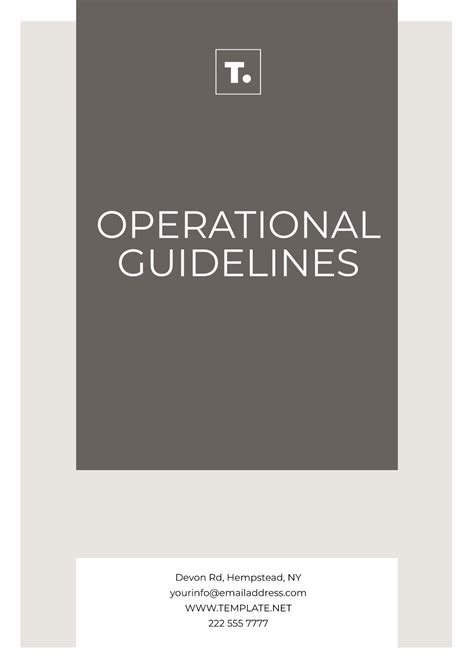 Read Online Operational Guidelines Template 