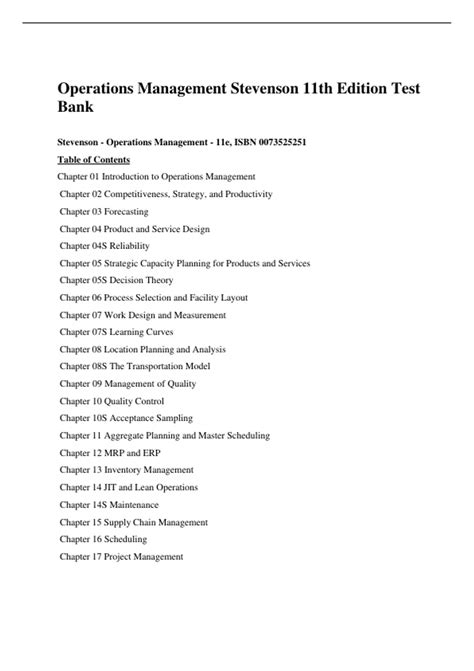 Operations Management 11th Edition Answer Case Studies