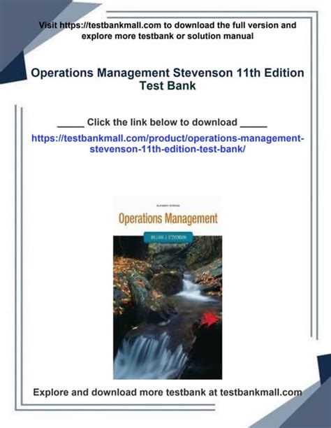 Operations Management 11th Edition Test Bank Spados