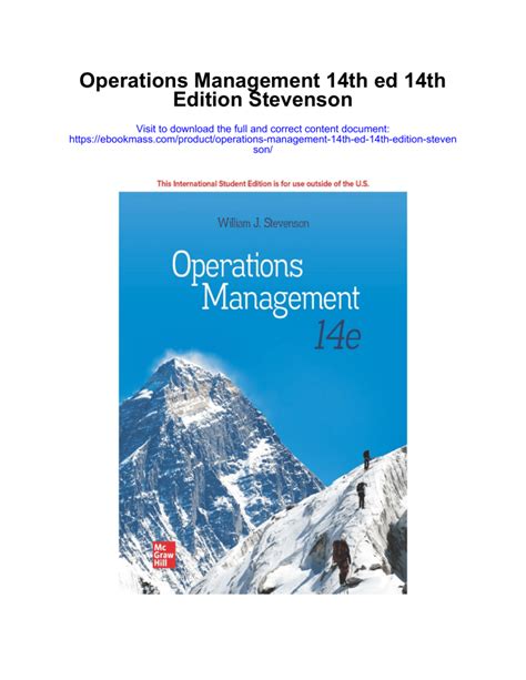 Operations Management 14th Edition