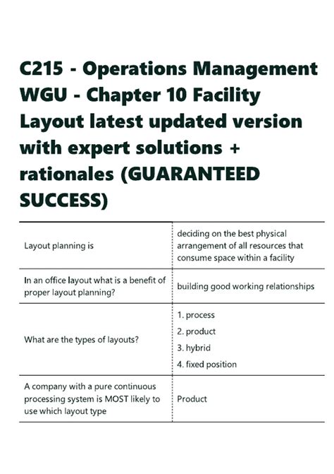 Operations Management Chapter 10 Solutions