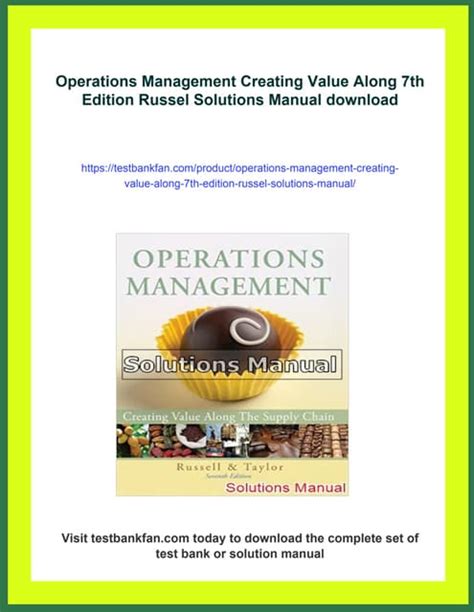 Operations Management Creating Value Along The Supply Chain 7th Edition By Russell Roberta S Taylor Bernard W Hardcover
