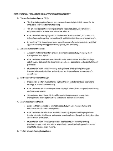 operations management eleni case studies