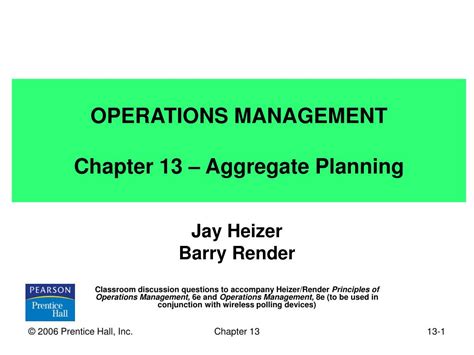 Operations Management Heizer Chapter 13